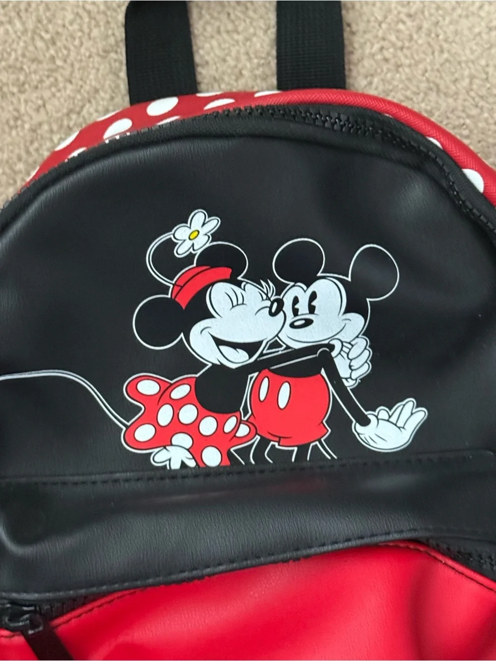 Disney Mickey & Minnie Mouse Mini Backpack Black Red Polka Dot Bioworld